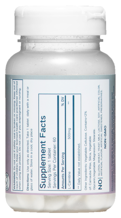 L-Carnitine 500mg — label / back