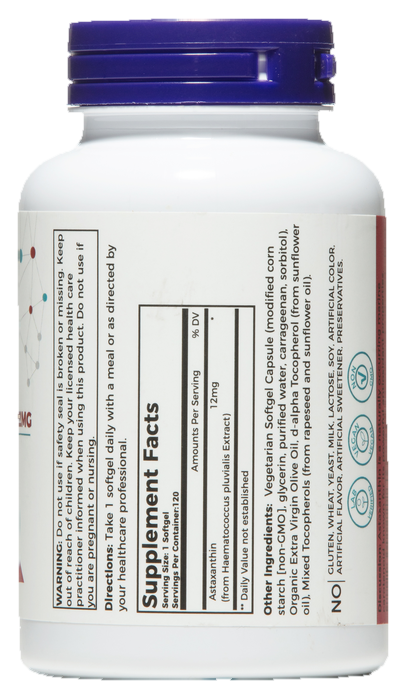 Astaxanthin 12mg — label / back