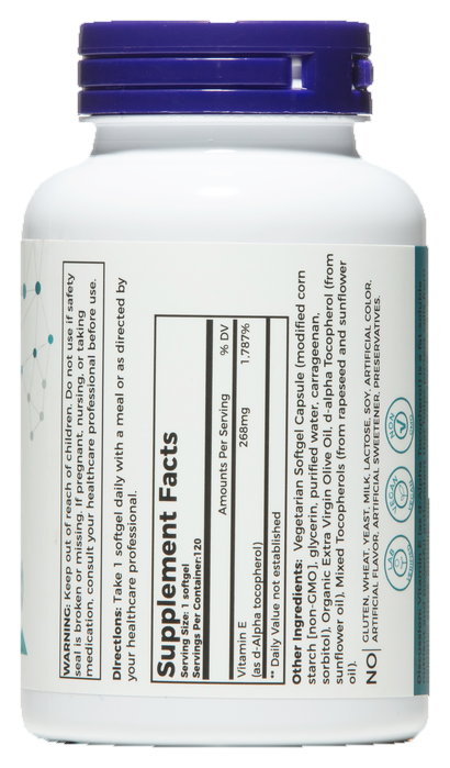 Vitamin E 400 IU — label / back
