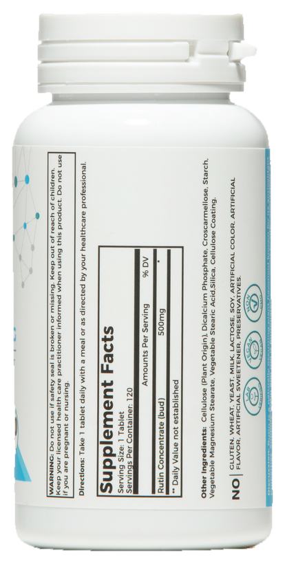 Rutin 500mg — label / back